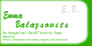 emma balazsovits business card